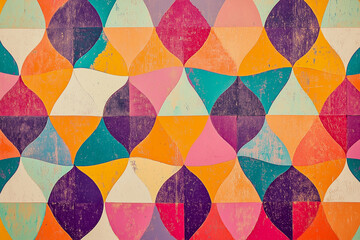 Poster - colorful abstract painting with many different shapes and colors. The painting is full of energy and excitement, with the colors blending together in a dynamic and eye-catching way