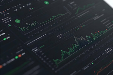 Poster - Close-up of a computer screen displaying various graphs and charts.