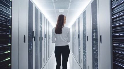 Poster - Data server rack for storage center vector icon. Cloud technology network and computer hardware equipment for database service room isolated infrastructure set. Digital secure farm element with cube
