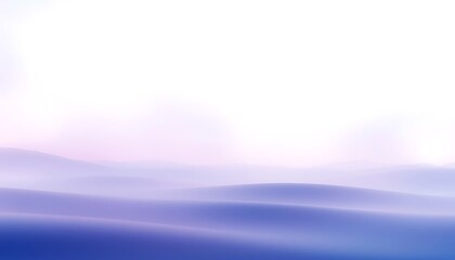 Poster - Soft blurred image of lavendertoned hills shrouded in mist under a pale sky. The scene evokes a sense of peace and tranquility. Pastel colors dominate.