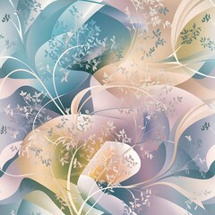 Wall Mural - Seamless light colours floral abstract wallpaper pattern background