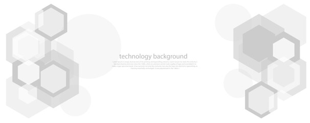 Wall Mural - black and white circle and hexagonal for technology abstract technology innovation concept vector ba