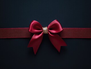 Wall Mural - Red Ribbon with Gold Ring