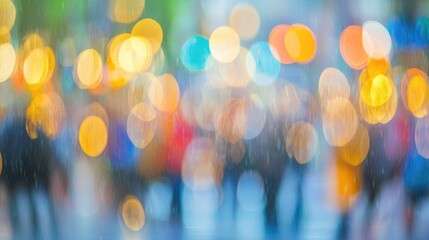 Poster - Abstract blurred background of a busy department store with colorful bokeh lights creating a vibrant and dynamic atmosphere