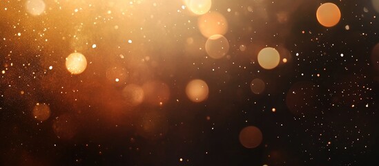 Poster - warm golden bokeh background with soft blurred circular lights creating a dreamy and festive atmosph