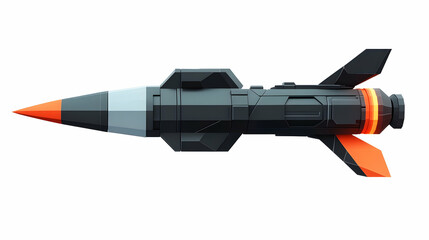 Poster - A stylized missile design featuring a pointed tip and angular fins.