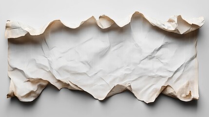 Aufkleber - Crumpled blank newspaper sheet with curled edges on a light background for text or graphic overlay use in advertising or design projects.