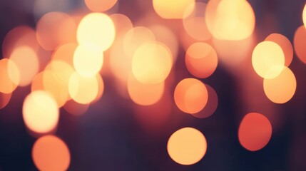 Poster - Abstract blurred background with warm glowing bokeh lights representing customer relationship management and connectivity concepts in business.
