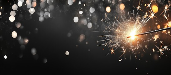 Poster - Sparkler igniting festive sparks with a dark background perfect for text overlay and celebration themes
