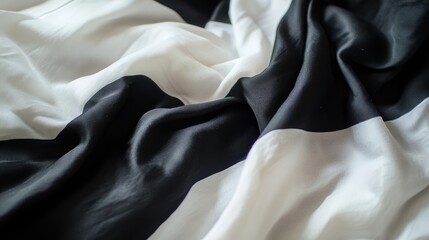 Aufkleber - Wrinkled black and white fabric texture for design and interior decor backgrounds