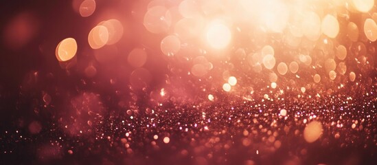 Poster - Soft bokeh lights sparkling on a warm gradient background perfect for Christmas and holiday themed designs and celebrations.
