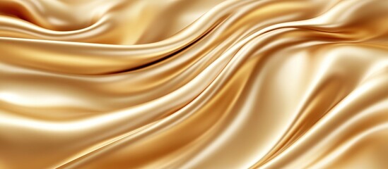 Poster - Elegant golden satin fabric texture creating a luxurious and festive abstract background suitable for various design projects.