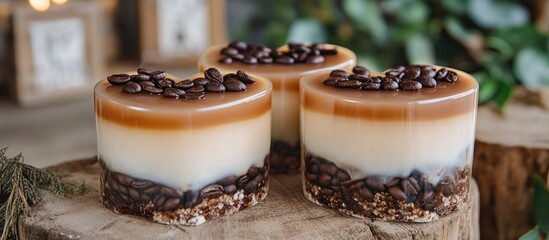 Poster - Heart-shaped aromatic candles layered with coffee beans and natural ingredients for a cozy ambiance. Perfect for relaxation and gifting.