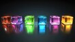 © AbstractAI - Colorful translucent cubes reflecting light on a dark surface creating a modern and artistic design concept for creative projects