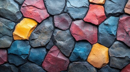 Poster - Colorful textured stone background with vibrant hues ideal for creative design and decorative framing applications