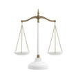 © Chanagun - Symbolic representation of justice with a classic scale on a white background. Ideal for discussions on law, fairness, and balance in society.