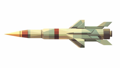 Poster - A stylized illustration of a missile, showcasing its aerodynamic design and structure.