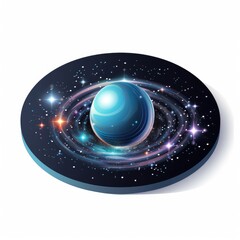 Wall Mural - blue planet in a galaxy.