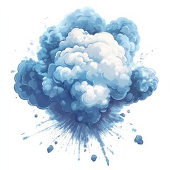Wall Mural - blue smoke explosion effect illustration.