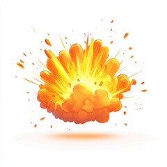 Wall Mural - bright orange explosion illustration.