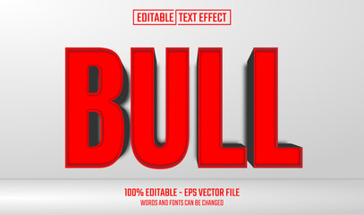 Canvas Print - bull editable text effect