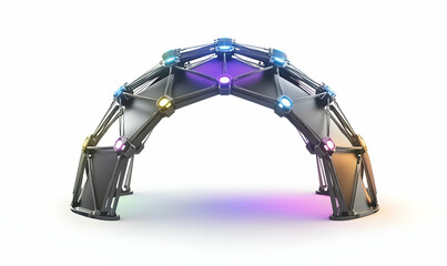 Poster - A colorful, geometric arch structure designed for artistic or structural purposes.