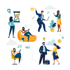 vector colorful illustration of internet communication, social network, chat, video, news, message, 