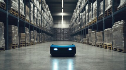 Poster - Autonomous warehouse robot optimizing logistics and automation in modern industrial settings for increased efficiency and productivity