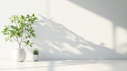 Wall Mural - A white room with a window and a white wall