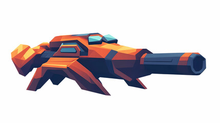 Poster - A stylized futuristic weapon with a sleek design, likely for gaming or animation.