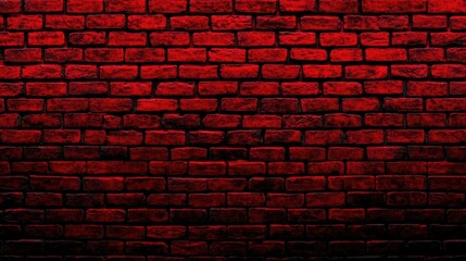 Poster - Textured red brick wall background suitable for design projects and artistic compositions showcasing rustic aesthetics and urban charm.