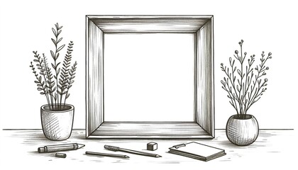 Poster - Minimalist Hand-Drawn Sketch Frame
