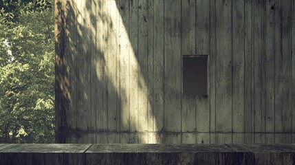 Poster - Renovated concrete interior with natural light casting shadows on textured walls in an architectural environment