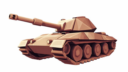 Poster - A low-poly stylized tank model showcasing military technology.