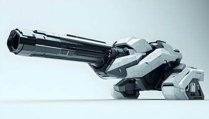 Poster - A futuristic cannon design with a sleek, high-tech appearance.