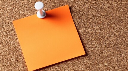 Poster - Request For Proposal written on orange sticky note pinned on cork board with white thumbtacks featuring ample copy space for text or graphics
