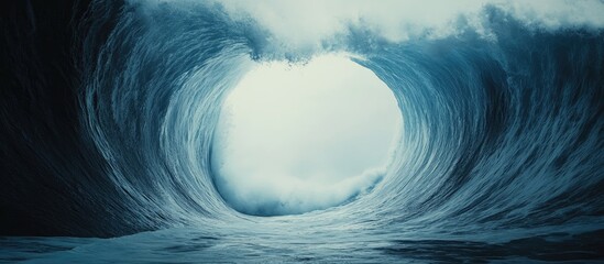 Poster - Majestic Ocean Wave Formation Creating Unique Sea Perspective with Dramatic Light and Texture