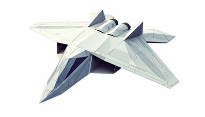 Poster - A stylized, angular aircraft design with a futuristic aesthetic.