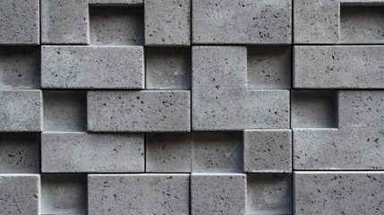 Poster - Masonry brick wall pattern showcasing creative arrangement of cement bricks for architectural design and aesthetic appeal