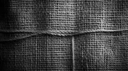 Fototapete - Woven sackcloth texture pattern background with natural fibers and earthy tones ideal for rustic designs and textile applications