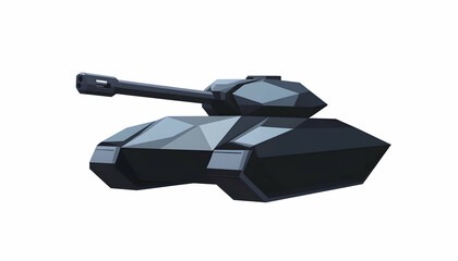 Poster - A low-poly tank model designed for digital art and gaming applications.