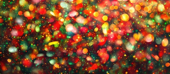 Poster - Multicolored abstract bokeh backdrop with blurred festive lights creating a vibrant atmosphere for celebrations and events at night