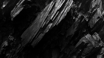Leinwandbilder - Natural charcoal texture background showcasing the intricate patterns and depth of coal as an energy resource in a monochromatic style.