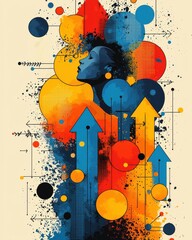 Poster - Creative expression through colorful abstract art digital format visual harmony modern aesthetic conceptual interpretation