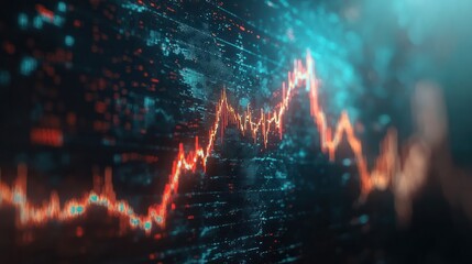 Poster - Fintech upward arrow chart background, stock stock market finance economic growth trend concept illustration