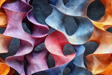 Poster - Dynamic abstract sculpture display modern art gallery visual art creative space close-up aesthetic exploration