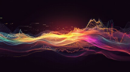 Poster - forex colorful diagrams and stock market data with lines and dynamics