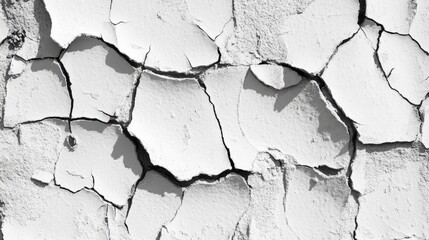 Poster - Cracked Concrete Texture In Black And White Macro Wallpaper Background