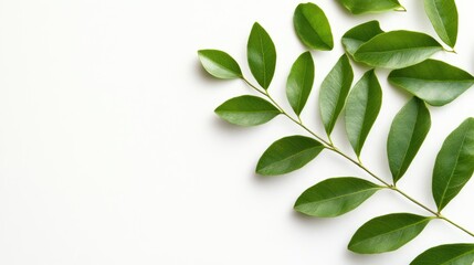 Green White Cedar Leaves Branch Isolated on White Background Natural Medicinal Plant Foliage for Herbal and Botanical Use