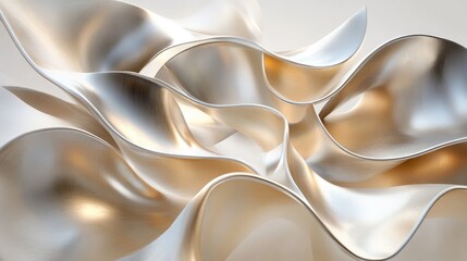 Poster - Fluid Metallic Abstractions with Light Reflections in Soft Waves
